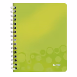Leitz Cahier WOW, Vert, A5, 80 feuilles, 80 g/m², Papier quadrillé