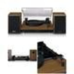 Platine vinyle - LENCO - LS-100WD - Bluetooth 5.0 - 3 vitesses - 2 haut-parleurs 10W RMS