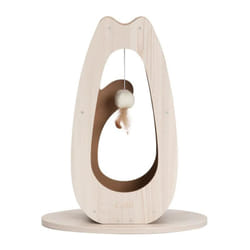 Griffoir pour chat - CATIT - Pixi Grand - Avec balle en tissu et plume - Aspect chene naturel