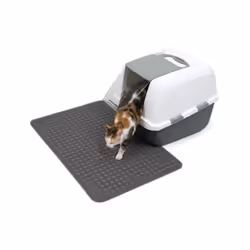 Tapis pour bac a litiere - Grand format - Aide a garder les planchers exempts de litiere - Doux au toucher et tres confortabl ...