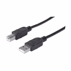 Manhattan 337779, 5 m, USB A, USB B, USB 2.0, Mâle/Mâle, Noir