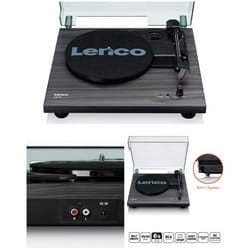 Platine Disque Vinyle - Lenco - LS-10BK - 33/45 Tours - Semi-automatique - 2 Haut-parleurs intégrés