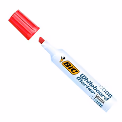 BIC Velleda 1791, Rouge, Pointe biseautée, Rouge, Blanc, Plastique, Rond, Moyen