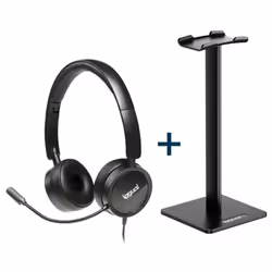 iggual IGG317075+IGG318058, Avec fil, Jouer, 20 - 20000 Hz, Casque, Noir