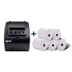 iggual IGG316641+IGG317655 imprimante pour étiquettes A jet d'encre thermique 203 x 203 DPI 260 mm/sec Avec fil Ethernet/LAN