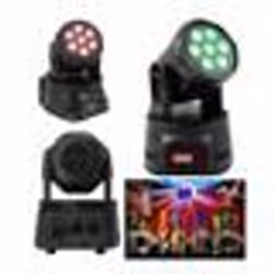 Mini lyre WASH LED RGBW 7 x 10 W LED RVBB DMX et maître/esclave LYRE PROFESSIONELLE