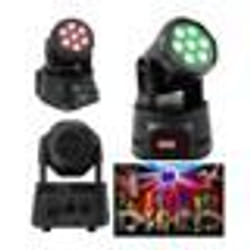 Mini lyre WASH LED RGBW 7 x 10 W LED RVBB DMX et maître/esclave LYRE PROFESSIONELLE