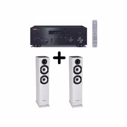 Amplificateur Hi-Fi Yamaha R-N600A Noir + une paire denceintes colonne Cabasse Jersey MT32/2 Edition spéciale Blanc mat