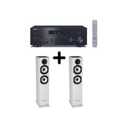 Amplificateur Hi-Fi Yamaha R-N600A Noir + une paire denceintes colonne Cabasse Jersey MT32/2 Edition spéciale Blanc mat