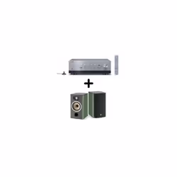 Un ampli Yamaha R-N800A Argent + une paire denceintes bibliothèque Focal Aria Evo X N°1 Vert