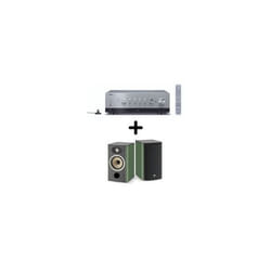 Un ampli Yamaha R-N800A Argent + une paire denceintes bibliothèque Focal Aria Evo X N°1 Vert
