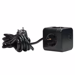 Microconnect GRUCUBE2USB-B3, 3 m, Intérieure, Type F, Type F, Droit, Noir