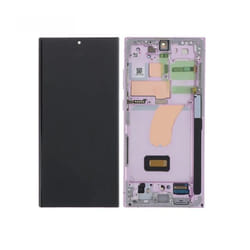 Piece Detachee Ecran LCD et Vitre Tactile Soft Oled avec Châssis Lavander pour Samsung Galaxy S23 Ultra 5G S918
