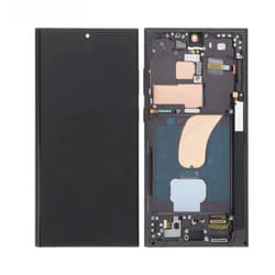 Piece Detachee Ecran LCD et Vitre Tactile Soft Oled avec Châssis Graphite pour Samsung Galaxy S23 Ultra 5G S918