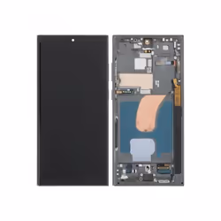 Piece Detachee Ecran LCD et Vitre Tactile Soft Oled avec Châssis Vert pour Samsung Galaxy S23 Ultra 5G S918
