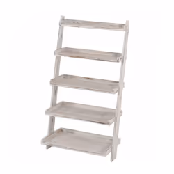Etagère / meuble de rangement 5 niveaux blanc vintage couleur: blanc vieilli Fabriqués à base de bois de paulownia Dimensions ...