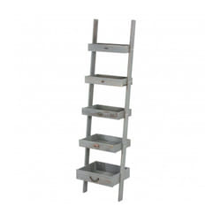Décoshop26 - Echelle étagère plante jardinière vintage gris 169x43x32cm ETA04012