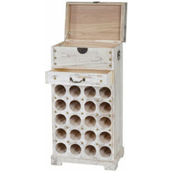 Décoshop26 - Etagère à vin pour 20 bouteilles blanc vieilli 94x48x31cm ETA04029