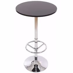Table haute de bar noire avec repose-pied Design élégant repose-pied réglable en hauteur montage rapide pied avec semelle en  ...