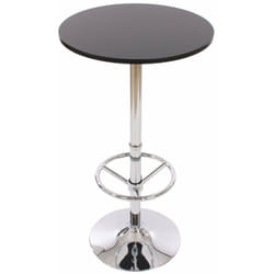 Décoshop26 - Table haute de bar bistrot avec repose-pied 109 cm noir TAB04003