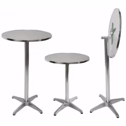Table de bar pliable en aluminium réglable en hauteur 70/110cm, Ø = 60cm Cadre en aluminium de haute qualité Plateau de table ...