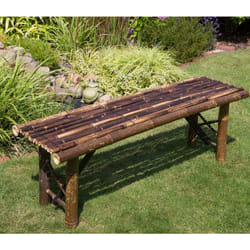 Banc de jardin pliable en bambou marron 120x44x36 cm MDJ06013