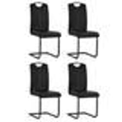 Chaises de salle à manger - Lot de 4 - Moderne - Cuir artificiel - Noir - Cantilever