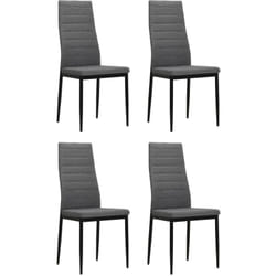 Lot de 4 chaises de salle à manger cuisine design moderne en tissu gris clair CDS021504