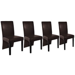 Chaises de salle à manger - Design moderne - Marron foncé - Lot de 4 - Synthétique - Confortables