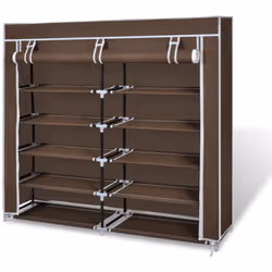 Cette armoire à chaussures en tube a une couverture en textile non-tissé. Vous pouvez y mettre environ 30 paires de chaussure ...