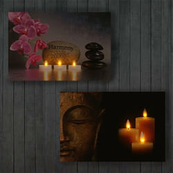 Décoshop26 - Toile de décoration murale x2 led tableau illuminé motif bouddha DEC04016