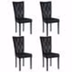 Chaises de salle à manger - Cristau - Velours noir - Lot de 4 - Élégance - Chic