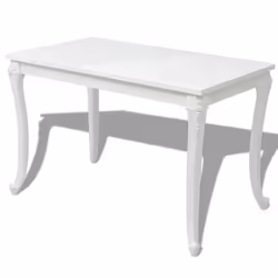 Table de salon salle a manger design 116 cm blanc haute brillance