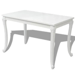 Table de salon salle a manger design 116 cm blanc haute brillance