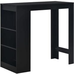 Table haute mange debout bar bistrot avec étagère noir 110 cm