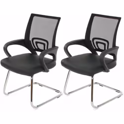 2x chaises de conférence chaise visiteur, synthétique Les dossiers et les pieds élégamment incurvés complètent l'image global ...