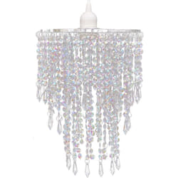 Helloshop26 - Lustre plafonnier suspendu lampe moderne cristal 30,5 cm blanc