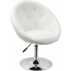 Fauteuil oeuf capitonné design synthétique pu chaise bureau blanc FAL09001