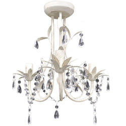 Helloshop26 - Lustre plafonnier suspendu lampe antique cristal 30 cm blanc