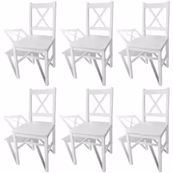 Cet ensemble de chaises de salle à manger en bois, au design simple pourtant élégant, se compose de 6 chaises et sera un exce ...