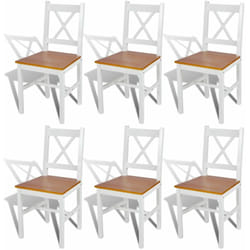 Lot de 6 chaises de salle à manger cuisine design classique Pinède blanc CDS022158