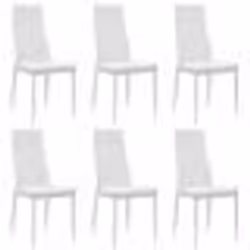 Chaises de salle à manger - Design élégant - Lot de 6 - Synthétique - Blanc - Intérieur