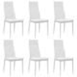 Chaises de salle à manger - Design élégant - Lot de 6 - Synthétique - Blanc - Intérieur