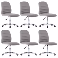 Chaises de salle à manger - Design moderne - Lot de 6 - Gris clair - Tissu - Réglables en hauteur