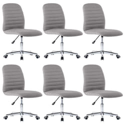 Chaises de salle à manger - Design moderne - Lot de 6 - Gris clair - Tissu - Réglables en hauteur