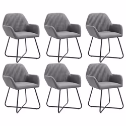 Chaises de salle à manger - CDS - Design moderne - Tissu gris foncé - Lot de 6 - Confortables et esthétiques
