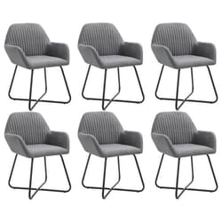 Chaises de salle à manger - CDS - Design moderne - Tissu gris foncé - Lot de 6 - Confortables et esthétiques