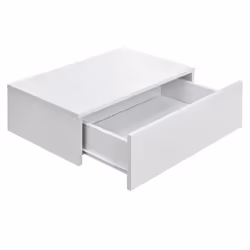 2 tables de chevet nuit etageres murales pour chambre a coucher avec 2 Tiroirs 46 cm blanc