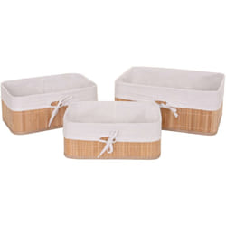 Décoshop26 - Lot de 3 paniers de rangement salle de bain en bamboo couleurs naturelles 040002998