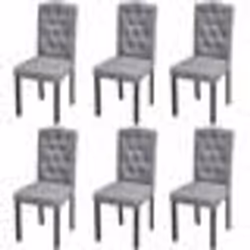 Chaises de salle à manger - Noname - Lot de 6 - Tissu gris - Bois massif - Style moderne